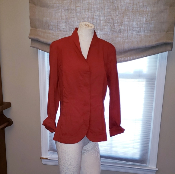 Eileen Fisher V neck zip up jacket - Picture 5 of 8